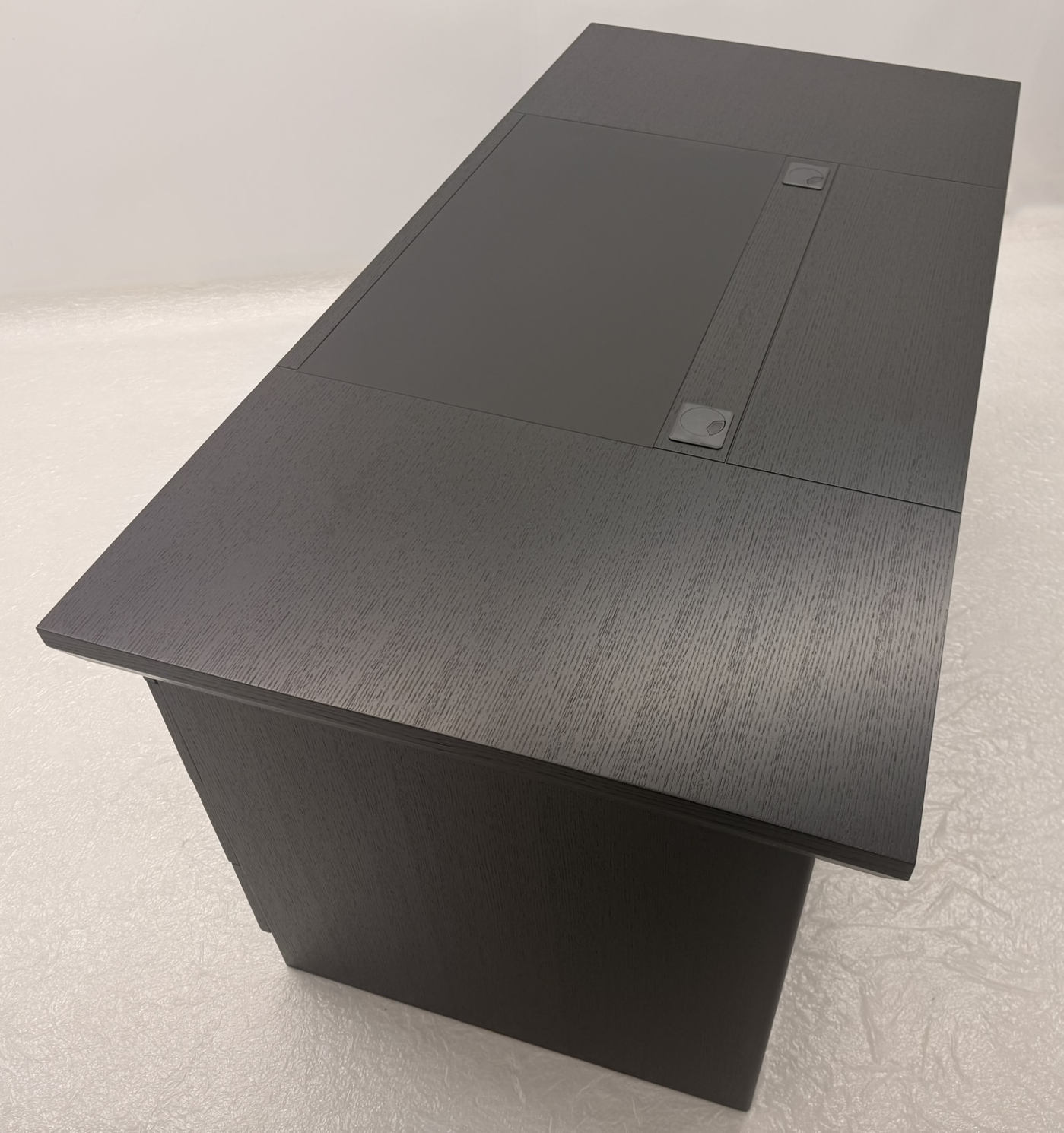 Modern Executive Real Wood Veneer Home Office Desk in Black Ash - 1600mm - L3F-UBA161