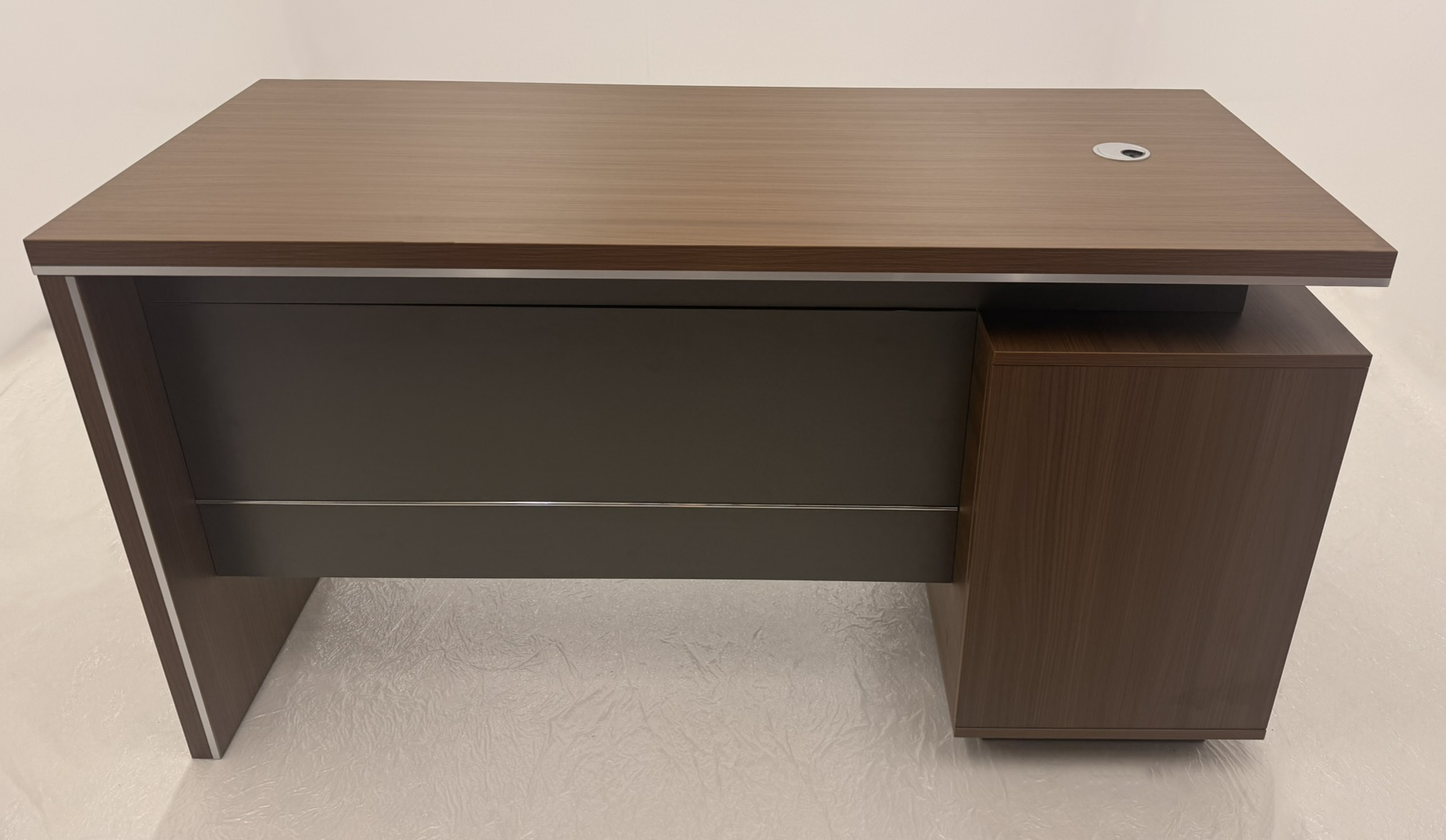 Modern Home Walnut Executive Office Desk with Integrated Storage - 1400mm - PM02-D03