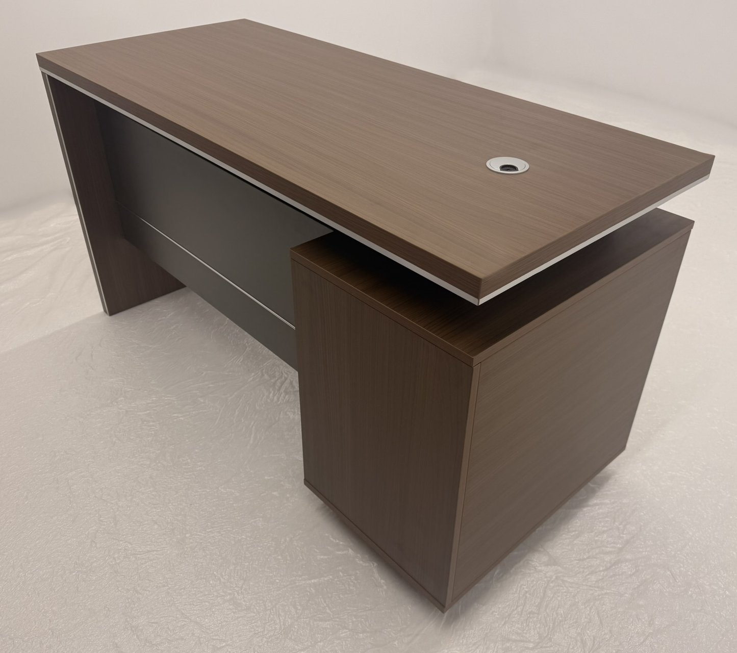 Modern Home Walnut Executive Office Desk with Integrated Storage - 1400mm - PM02-D03