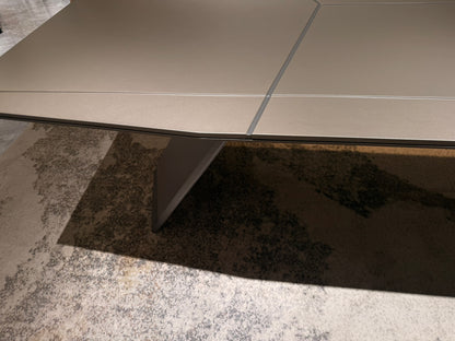 Modern Designer Executive Office Corner Desk with Champagne Grey Metallic Finish - LED and UK Power Sockets Included - 2400mm - J-KR-B24