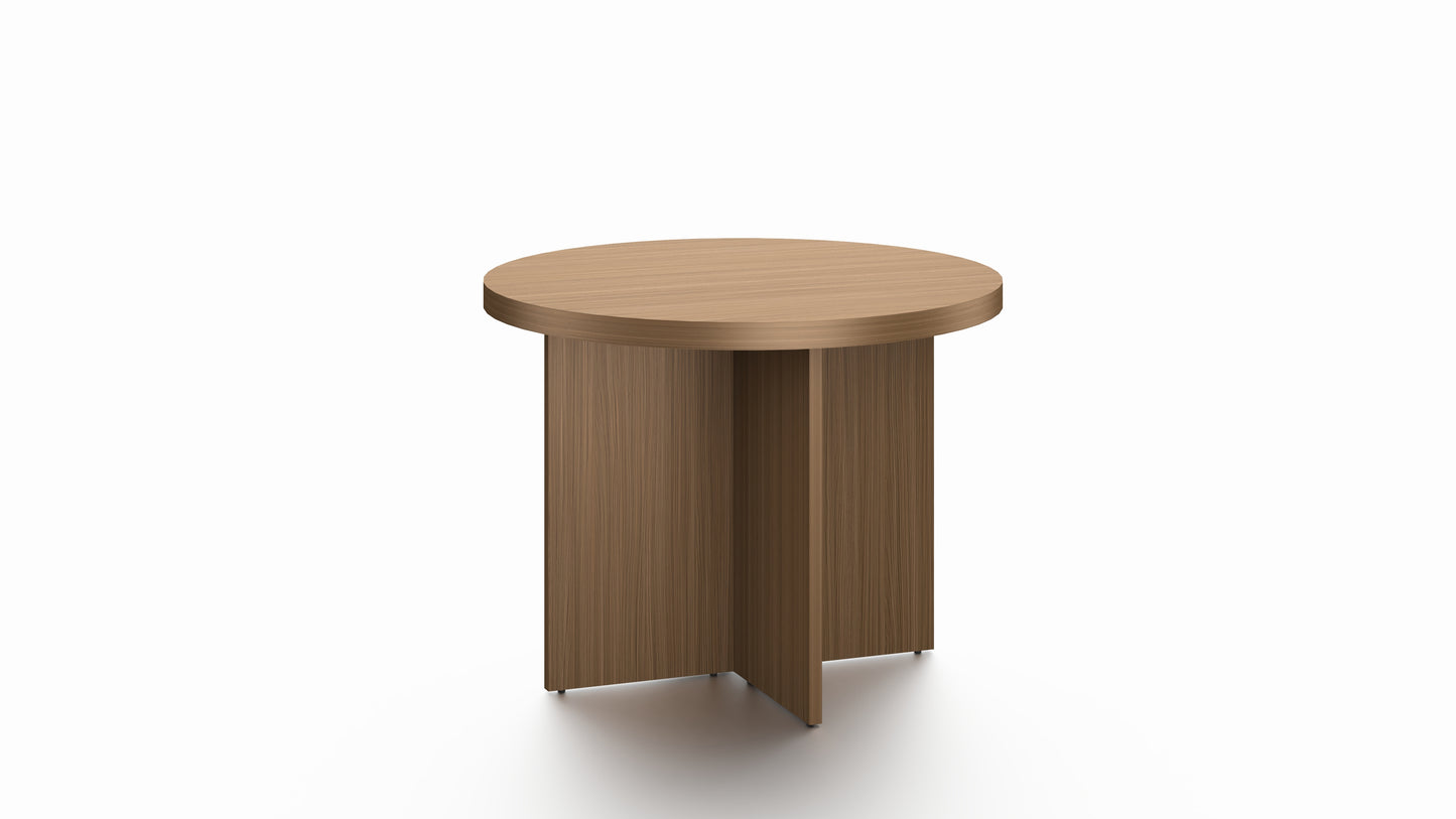 Modern Walnut Round Meeting Table - Multiple Sizes - 800mm, 1000mm, 1200mm, 1500mm - ROUND-WALNUT