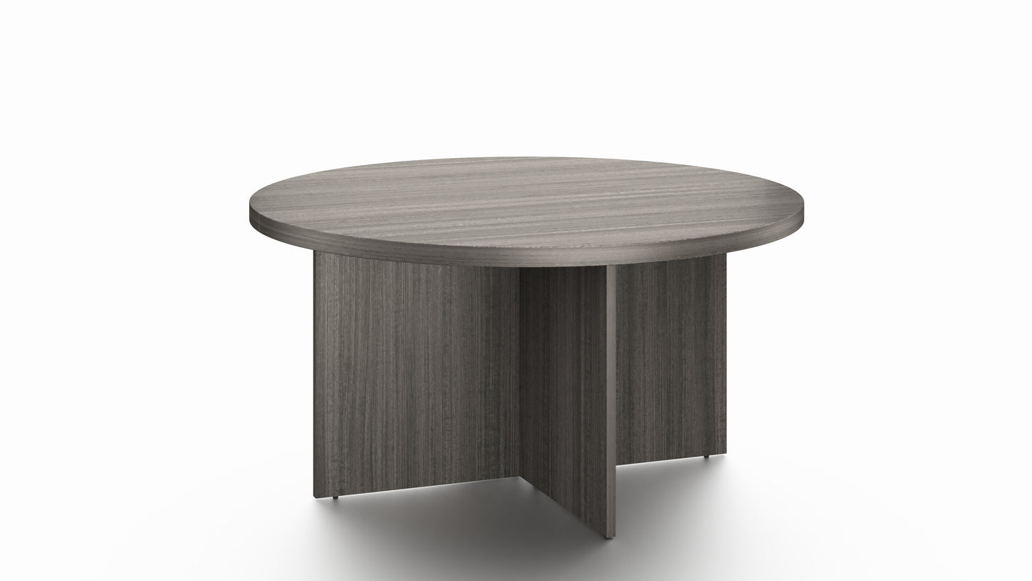 Modern Grey Oak Round Meeting Table - Multiple Sizes - 800mm, 1000mm, 1200mm, 1500mm - ROUND-DG04