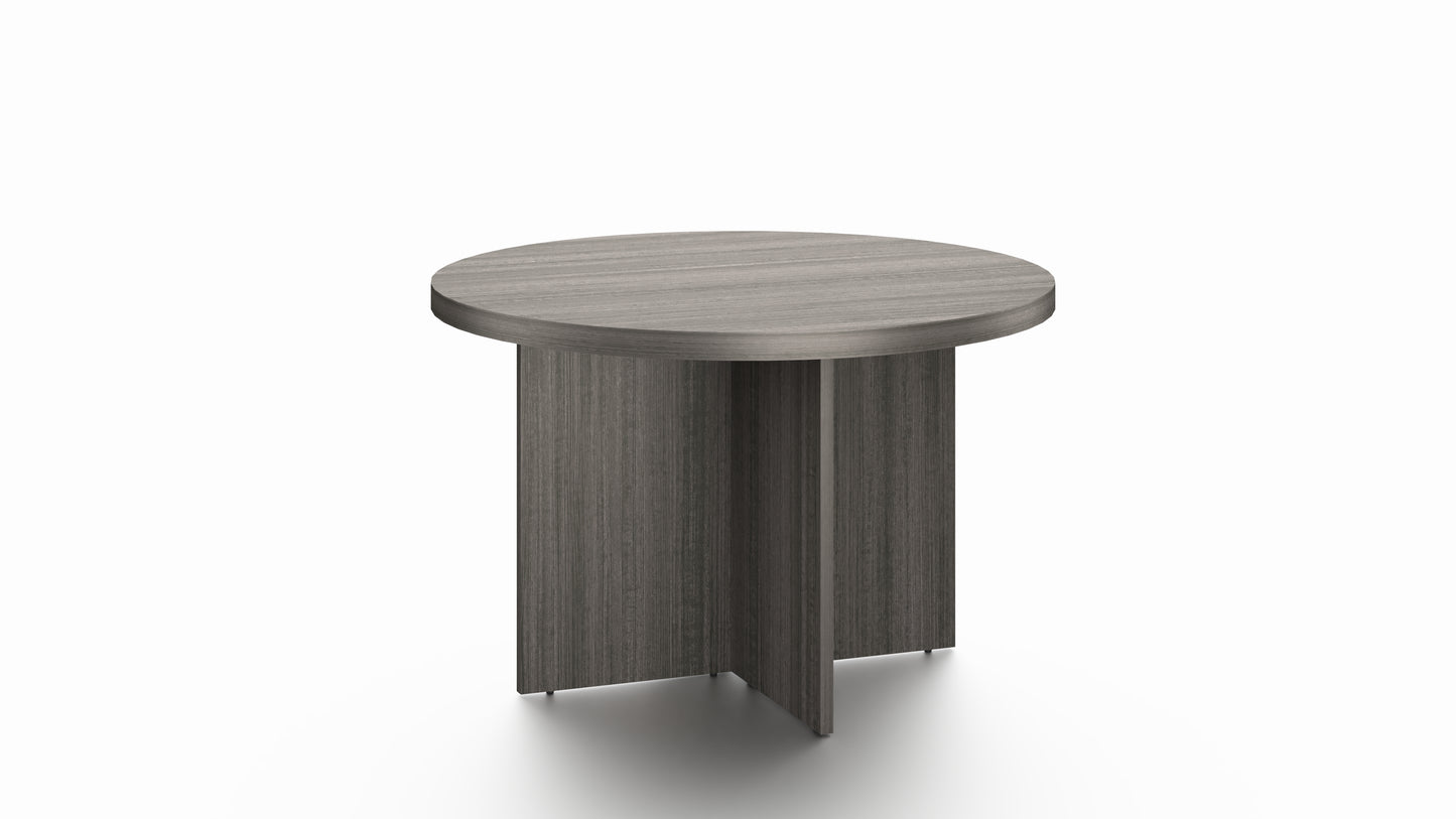 Modern Grey Oak Round Meeting Table - Multiple Sizes - 800mm, 1000mm, 1200mm, 1500mm - ROUND-DG04
