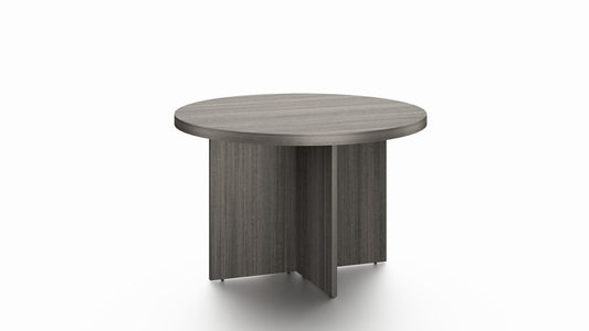 Modern Grey Oak Round Meeting Table - Multiple Sizes - 800mm, 1000mm, 1200mm, 1500mm - ROUND-DG04