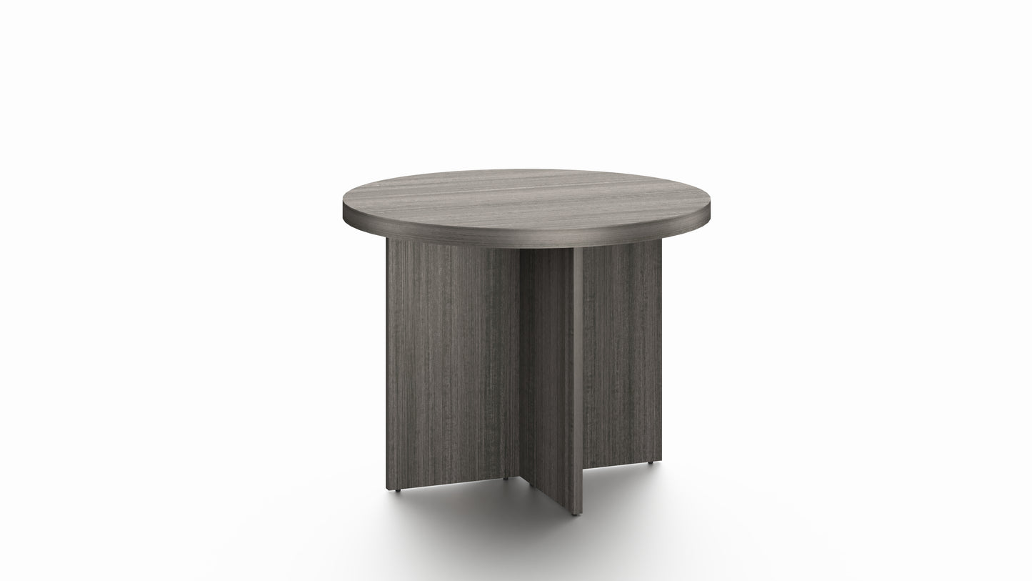 Modern Grey Oak Round Meeting Table - Multiple Sizes - 800mm, 1000mm, 1200mm, 1500mm - ROUND-DG04