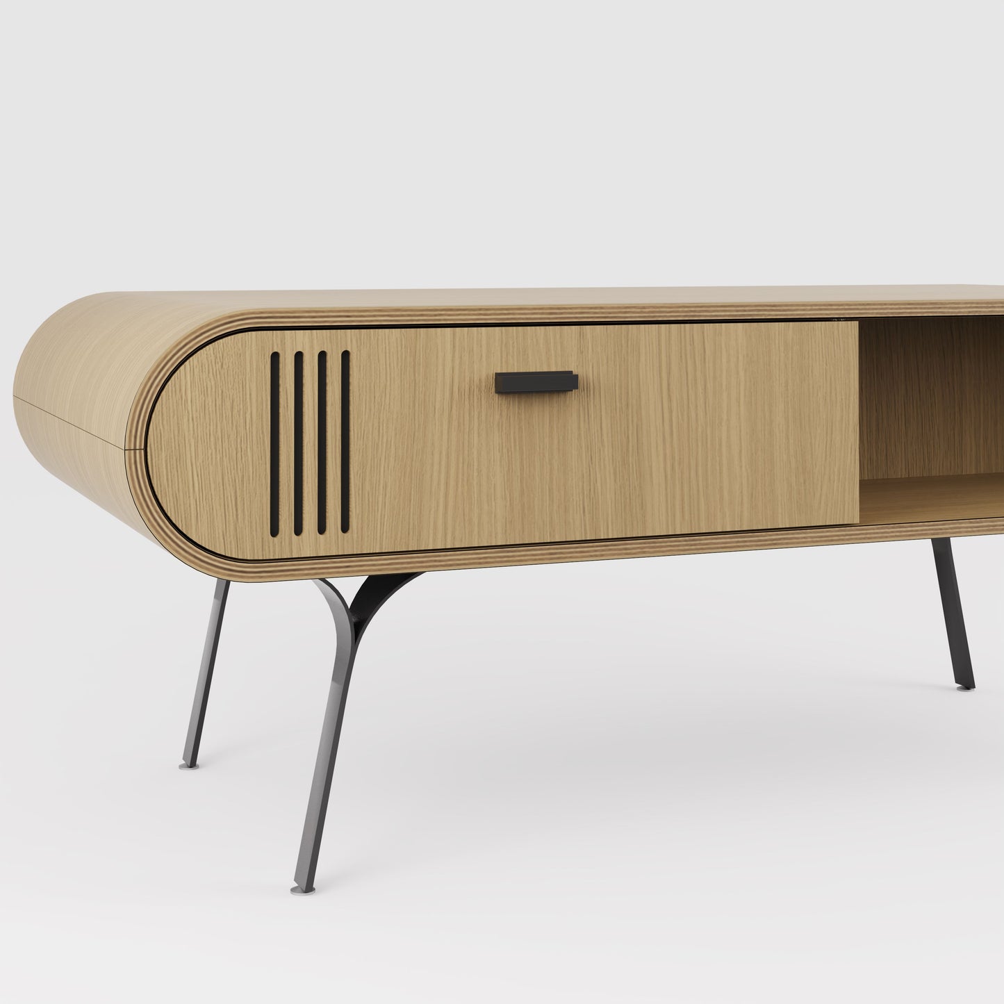 Oak Veneer Coffee Table with Built in Storage - 1200mm - JF102