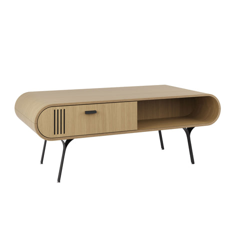 Oak Veneer Coffee Table with Built in Storage - JF102