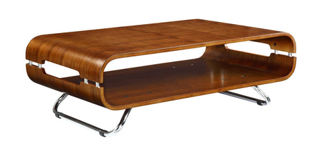 Walnut Veneer and Chrome Leg Coffee Table - JF302