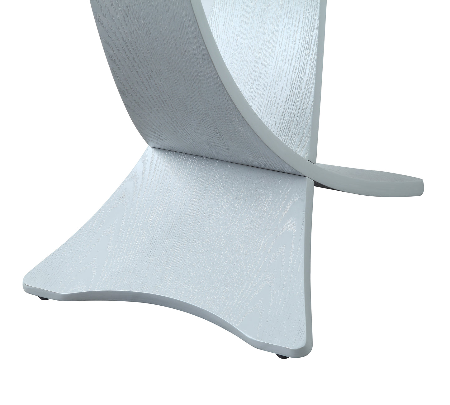 Round Clear Glass Lamp / Side Table with Grey Veneer - 500mm - JF309