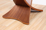 Round Clear Glass Lamp / Side Table with Walnut Veneer - 500mm - JF309