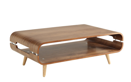 Walnut Veneer with Wooden Leg Coffee Table - 1180mm - JF703