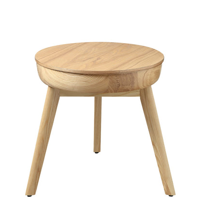 Oak Veneer Round Side Table - 485mm - JF711
