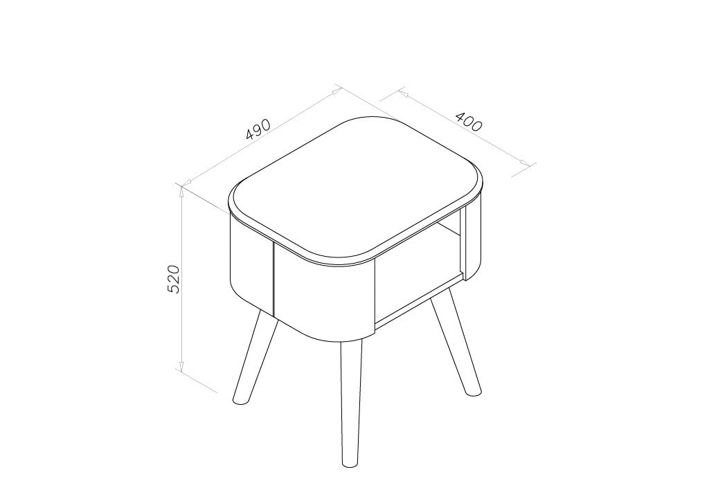 Stunning Oak Veneer Lamp / Side Table - 500mm - JF812