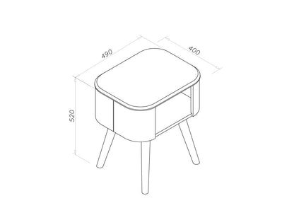 Stunning Oak Veneer Lamp / Side Table - 500mm - JF812