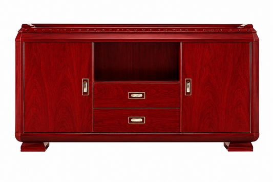 Premium Cherry Rosewood Real Wood Veneer Storage Cupboard Two Doors & Two Drawers - 1600mm - K4J160