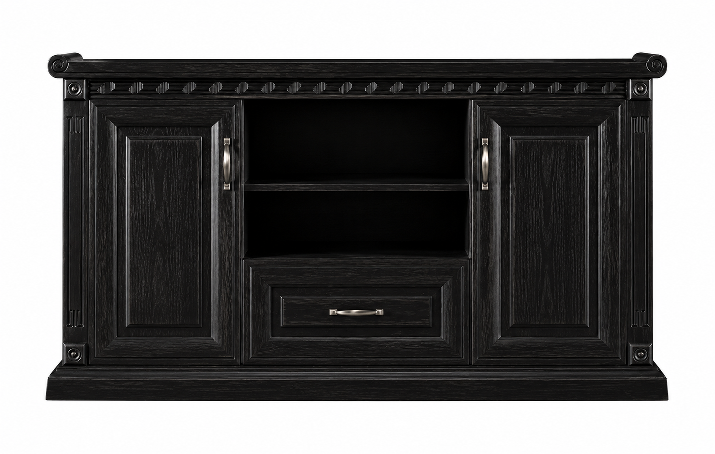 Real Black Ash Wood Veneer Traditional Executive Office Storage Cupboard - 1500mm - K5J150