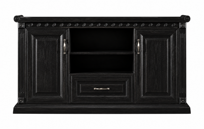 Real Black Ash Wood Veneer Traditional Executive Office Storage Cupboard - 1500mm - K5J150