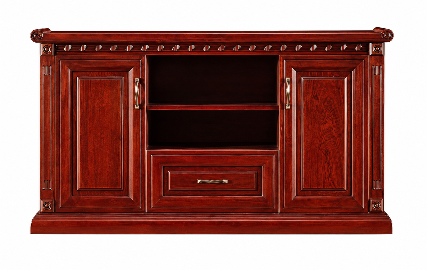 Real Cherry Rosewood Wood Veneer Traditional Executive Office Storage Cupboard - 1500mm - K5J150