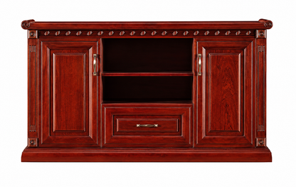Real Cherry Rosewood Wood Veneer Traditional Executive Office Storage Cupboard - 1500mm - K5J150