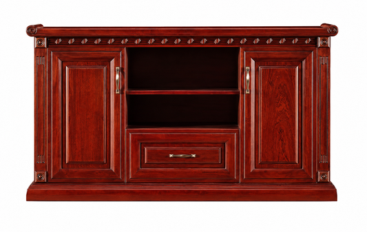 Real Cherry Rosewood Wood Veneer Traditional Executive Office Storage Cupboard - 1500mm - K5J150