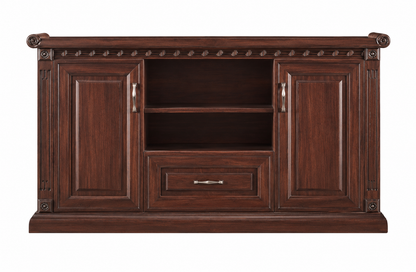 Real Walnut Wood Veneer Traditional Executive Office Storage Cupboard - 1500mm - K5J150
