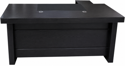 Real Black Ash Veneer Executive Office Desk With Pedestal & Return - 1600mm, 1800mm or 2000mm - K5L1