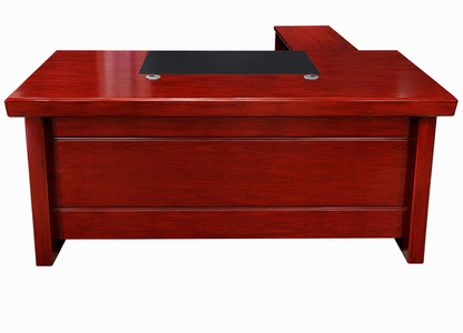 Real Cherry Rosewood Veneer Executive Office Desk With Pedestal & Return - 1600mm, 1800mm or 2000mm - K5L1