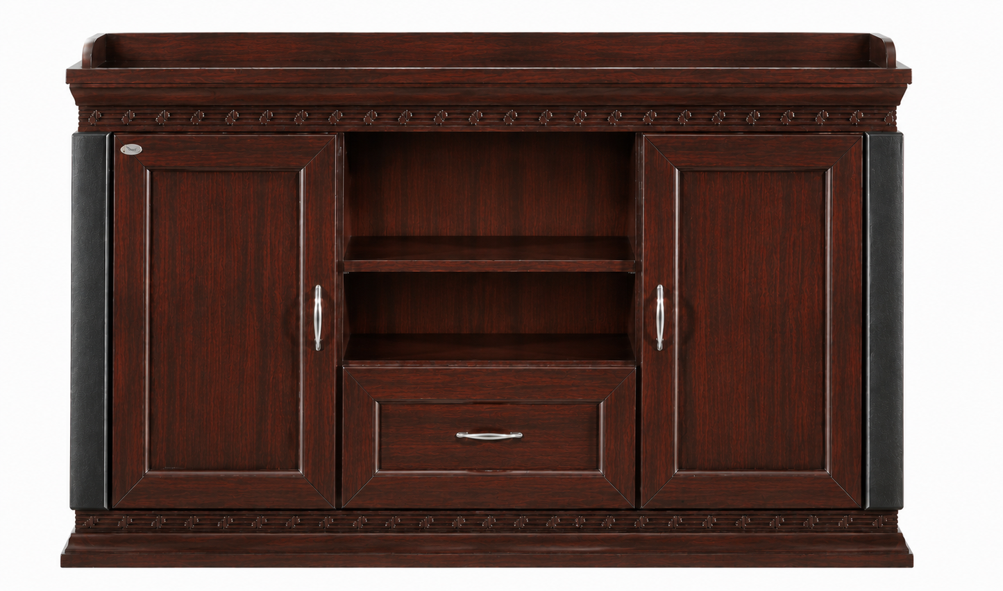 Real Walnut Wood Veneer Traditional Executive Office Storage Cupboard - 1500mm - K8B150