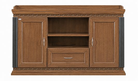 Real Light Walnut Wood Veneer Traditional Executive Office Storage Cupboard - 1500mm - K8B150