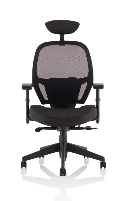Denver High Mesh Back Black Task Operator Office Chair with Height Adjustable Arms - Optional Headrest