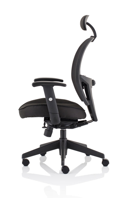 Denver High Mesh Back Black Task Operator Office Chair with Height Adjustable Arms - Optional Headrest