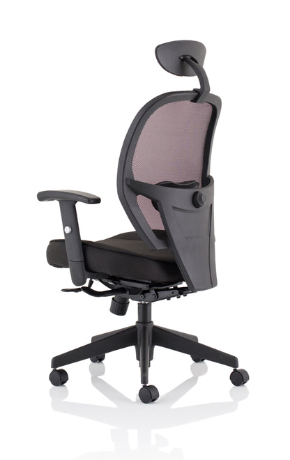 Denver High Mesh Back Black Task Operator Office Chair with Height Adjustable Arms - Optional Headrest