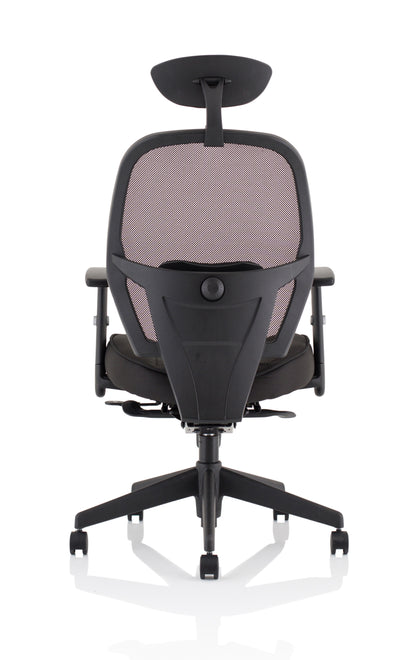 Denver High Mesh Back Black Task Operator Office Chair with Height Adjustable Arms - Optional Headrest