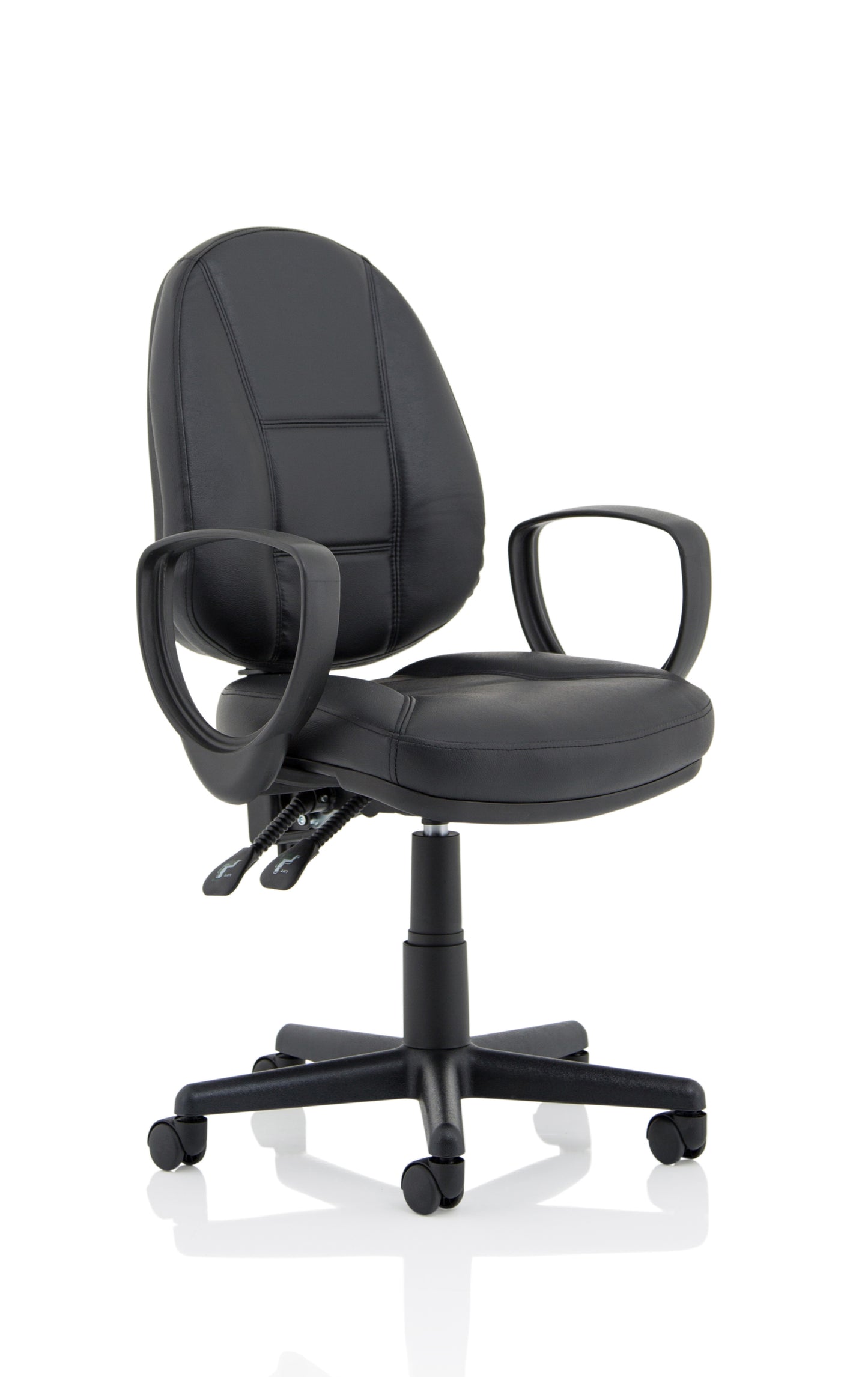 Jackson Medium Back Black Bonded Leather Task Operator Office Chair - Multiple Arm Choice