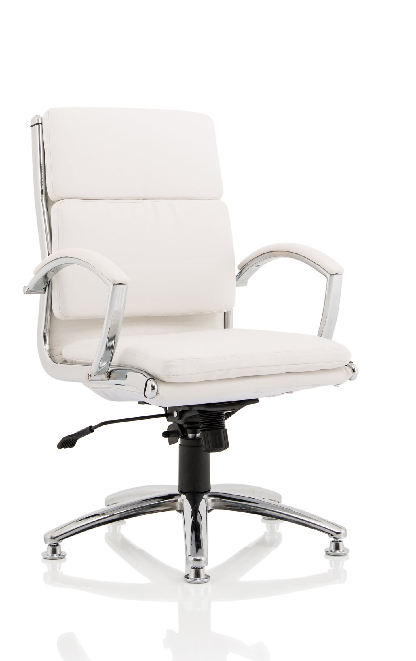 Classic Executive Bonded Leather Office Chair with Fixed Arms - Black, Tan or White