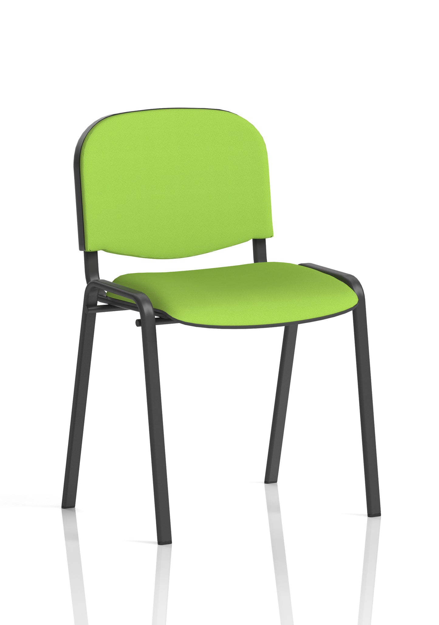 ISO Stacking Fabric/Mesh/Vinyl/Wooden/Plastic Visitor Conference Chair - Black or Chrome Frame - Multiple Seat Colour Options