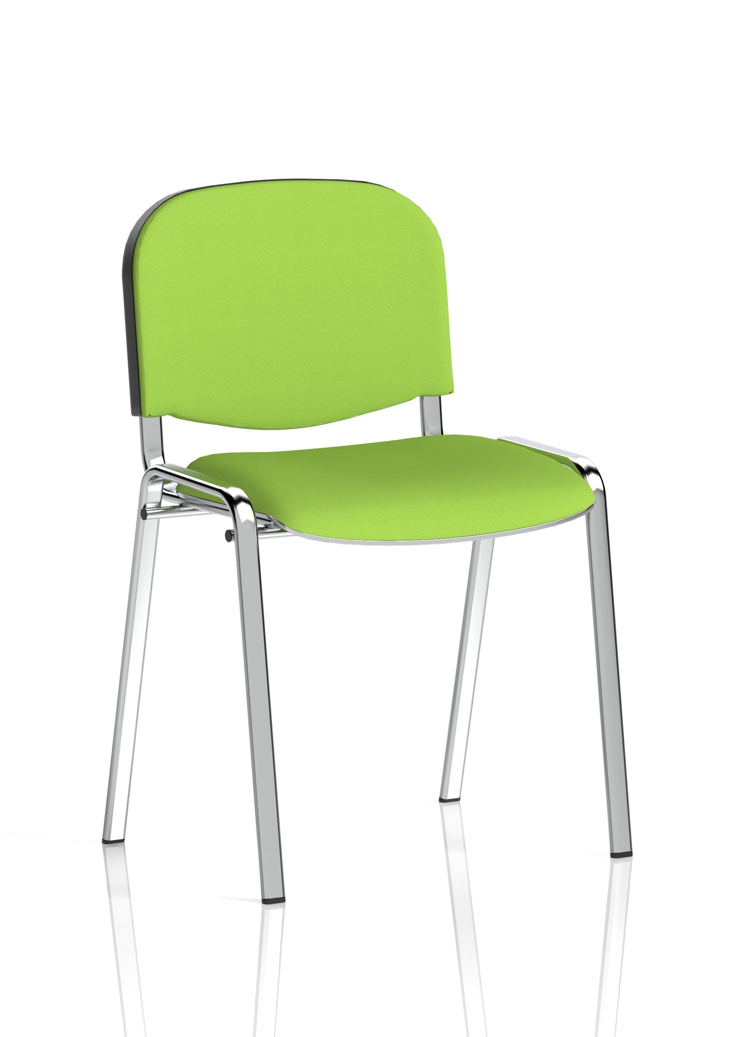 ISO Stacking Fabric/Mesh/Vinyl/Wooden/Plastic Visitor Conference Chair - Black or Chrome Frame - Multiple Seat Colour Options