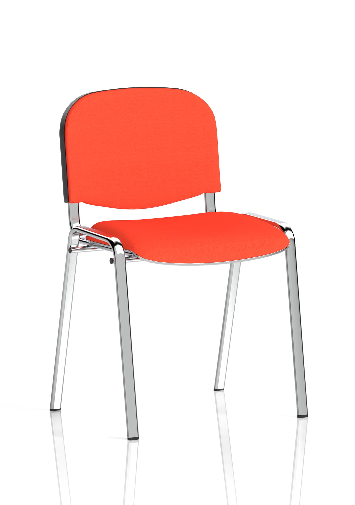ISO Stacking Fabric/Mesh/Vinyl/Wooden/Plastic Visitor Conference Chair - Black or Chrome Frame - Multiple Seat Colour Options