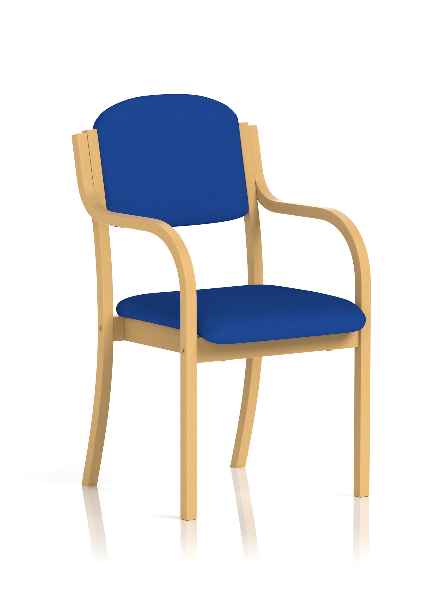 Madrid Wooden Frame Visitor Chair with Optional Arms - Available in 20 Colour Choices