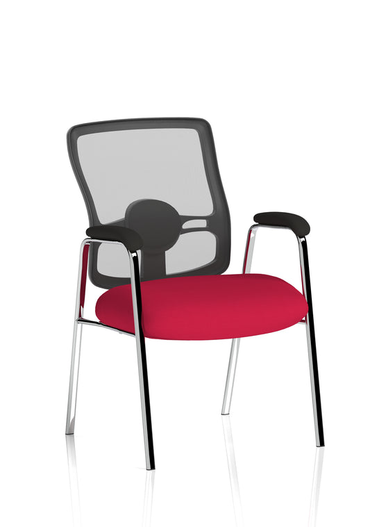 Portland Medium Mesh Back (Straight Leg) Visitor Chair with Fixed Arms - Available in 20 Colour Choices