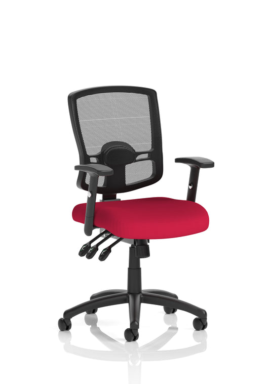 Portland III High Mesh Back Task Operator Office Chair with Height Adjustable Arms - Available in 20 Colour Choices