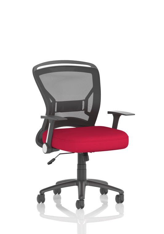 Zeus Medium Mesh Back Task Operator Office Chair with Folding Arms - Available in 20 Colour Choices