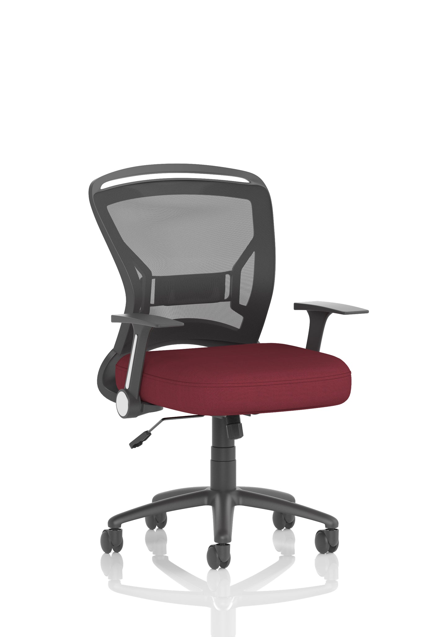 Zeus Medium Mesh Back Task Operator Office Chair with Folding Arms - Available in 20 Colour Choices