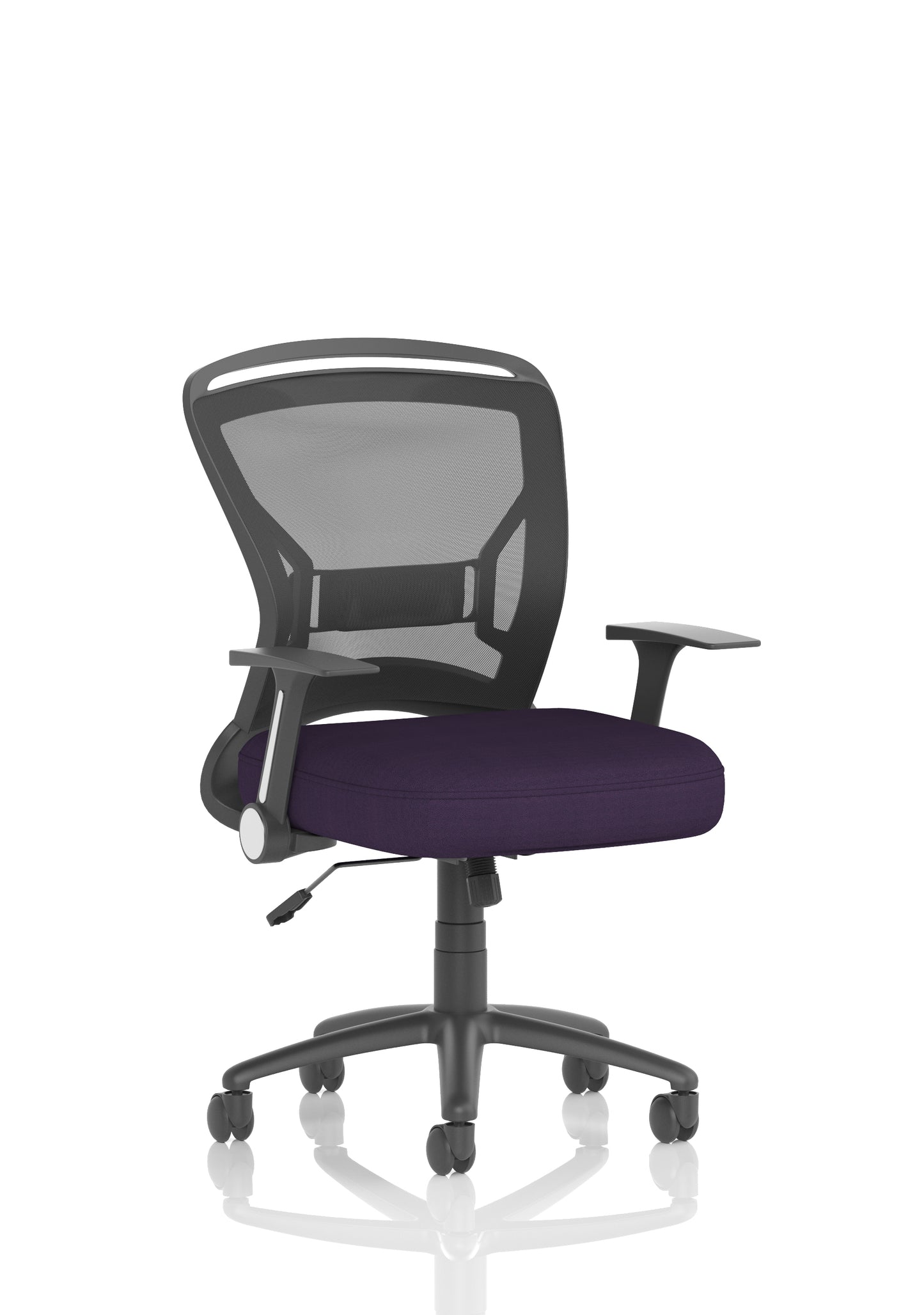 Zeus Medium Mesh Back Task Operator Office Chair with Folding Arms - Available in 20 Colour Choices