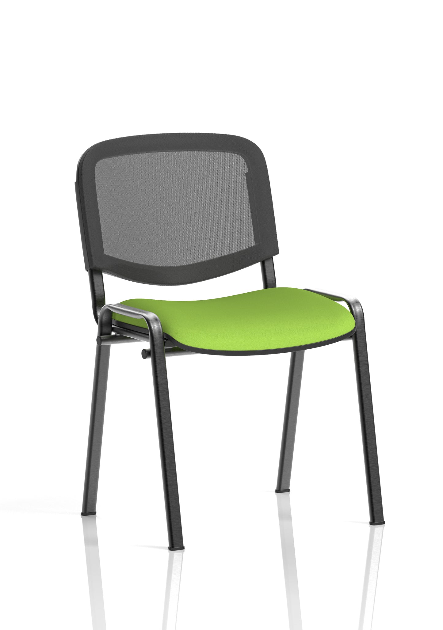 ISO Stacking Fabric/Mesh/Vinyl/Wooden/Plastic Visitor Conference Chair - Black or Chrome Frame - Multiple Seat Colour Options