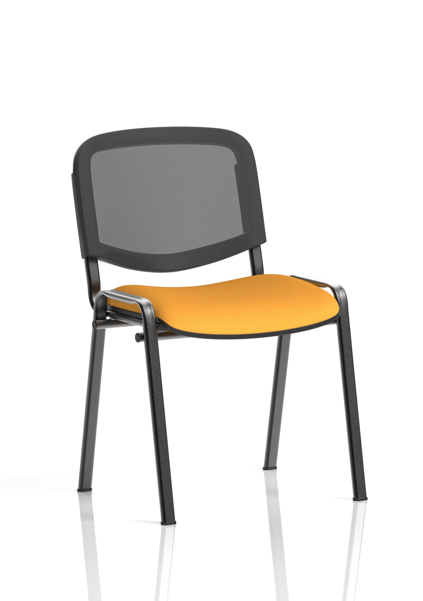 ISO Stacking Fabric/Mesh/Vinyl/Wooden/Plastic Visitor Conference Chair - Black or Chrome Frame - Multiple Seat Colour Options