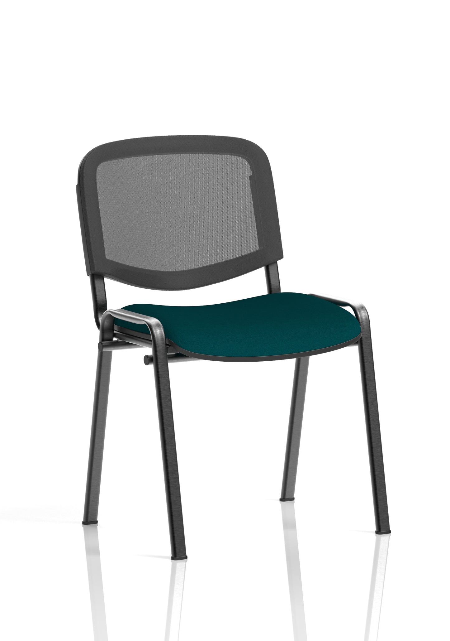 ISO Stacking Fabric/Mesh/Vinyl/Wooden/Plastic Visitor Conference Chair - Black or Chrome Frame - Multiple Seat Colour Options