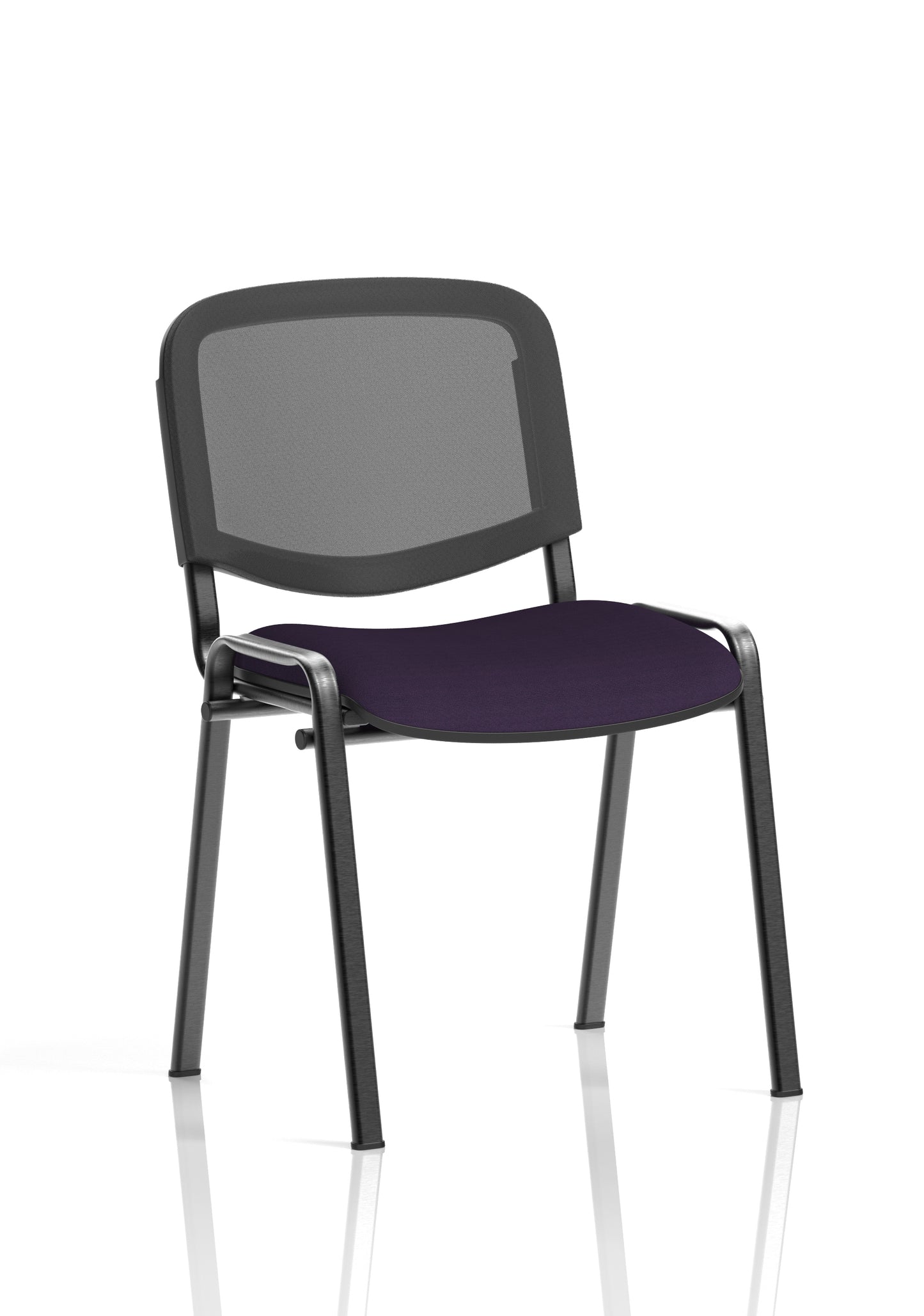 ISO Stacking Fabric/Mesh/Vinyl/Wooden/Plastic Visitor Conference Chair - Black or Chrome Frame - Multiple Seat Colour Options