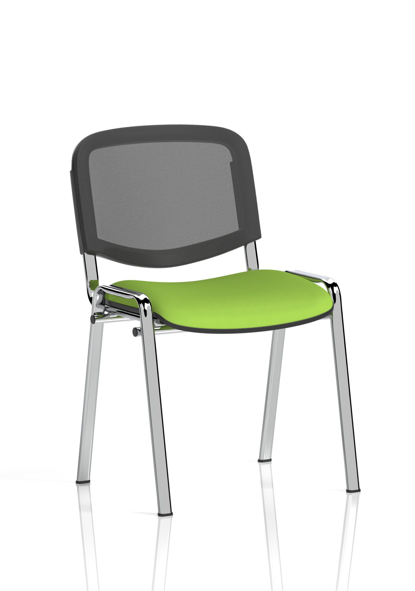 ISO Stacking Fabric/Mesh/Vinyl/Wooden/Plastic Visitor Conference Chair - Black or Chrome Frame - Multiple Seat Colour Options
