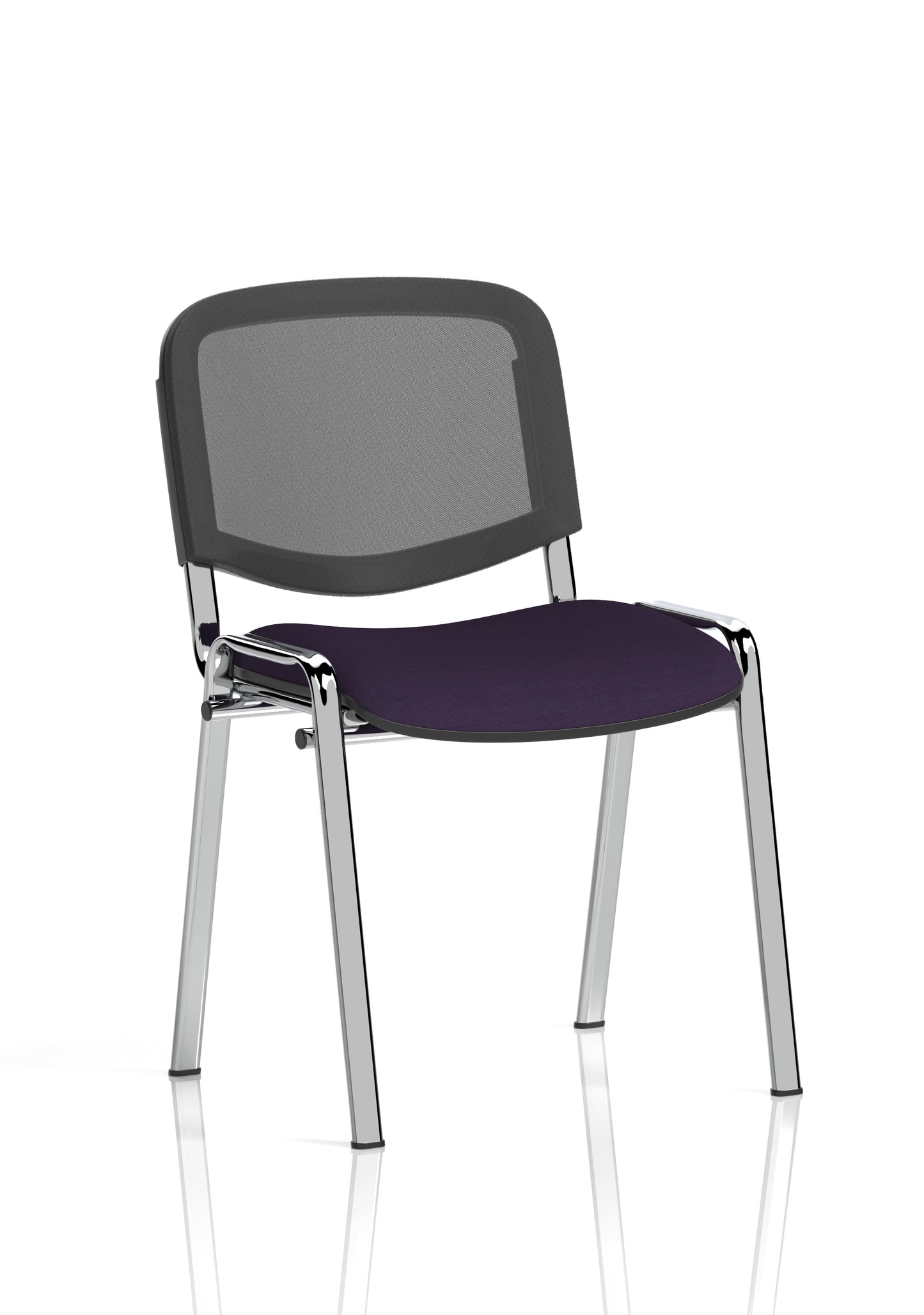 ISO Stacking Fabric/Mesh/Vinyl/Wooden/Plastic Visitor Conference Chair - Black or Chrome Frame - Multiple Seat Colour Options
